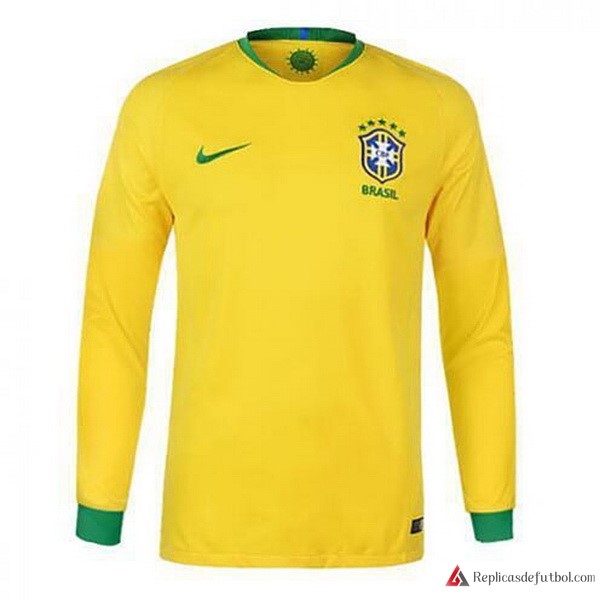 Camiseta Seleccion Brasil Primera equipación ML 2018 Amarillo